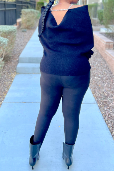 Chain-Shoulder Loose Sweater