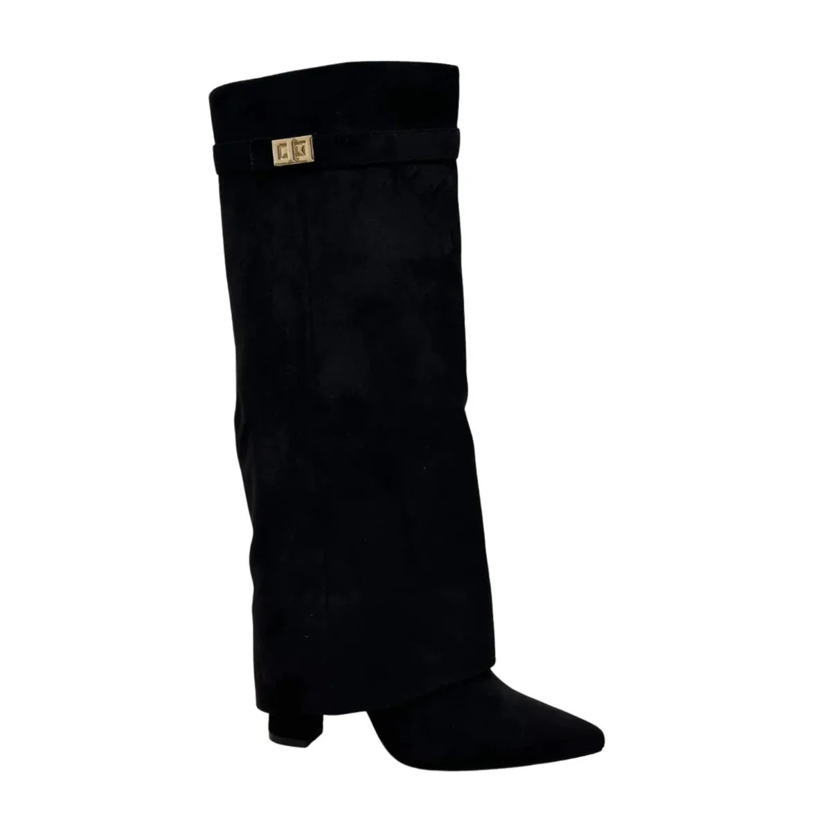 Black Suede Wedge Boots