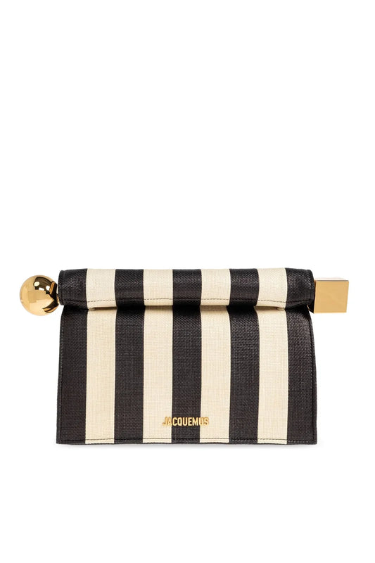 Round and Square Striped Clutch