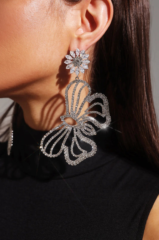 Butterfly Hollow Out Diamond Earrings