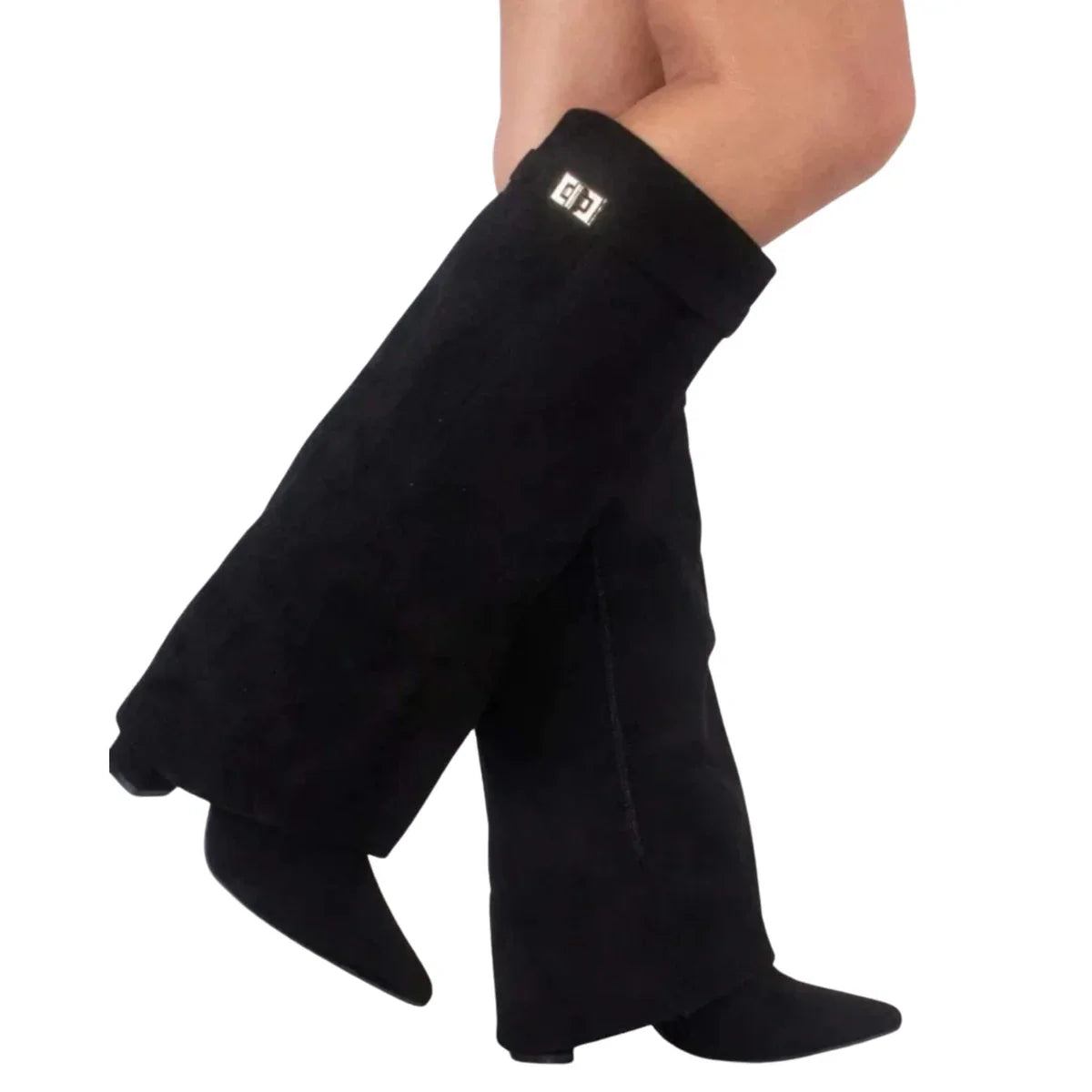 Black Suede Wedge Boots