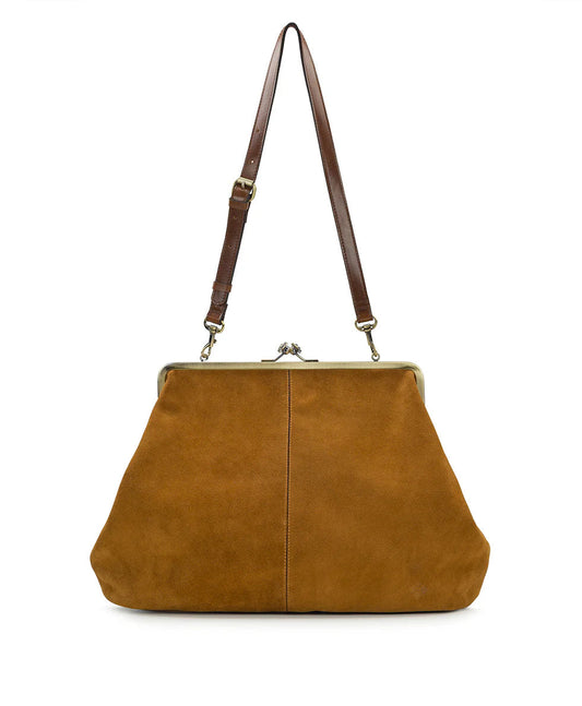 Suede Kiss-lockClosure Adorned Bag