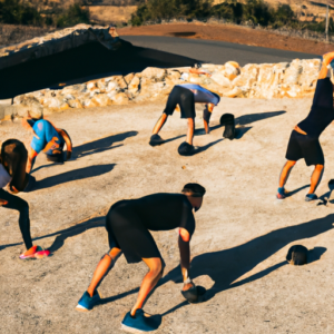 An image showcasing a dynamic HIIT workout scene