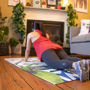 An image showcasing a person performing core strengthening exercises indoors