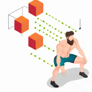An image showcasing the static hold for isometric strength, depicting a person in a controlled posture, muscles engaged and visibly tensed, with a focused expression, conveying the concept of maintaining strength without movement
